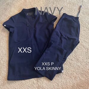 Navy figs scrub set